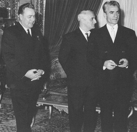 محمدرضاپهلوي و لئونيد برژنف رهبر شوروي